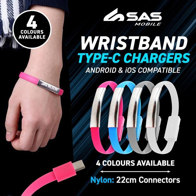 Charge & Sync Type C Noodle Cable & Bracelet 22cm - Suitable for Android
