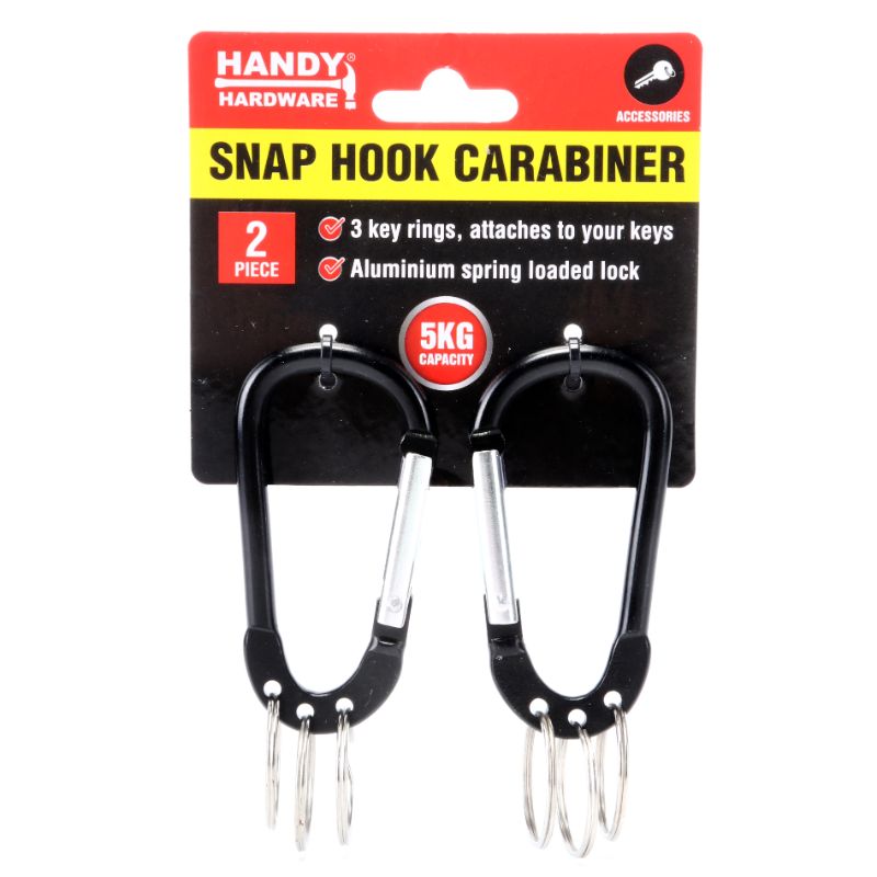 2 Pack Carabiner Hook Keychain - 7.2cm x 0.56