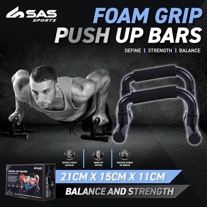Foam Grip Push Up Bars - 21cm x 15cm x 11cm