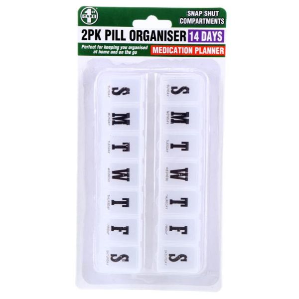 2 Pack Pill Organiser - 14 Days