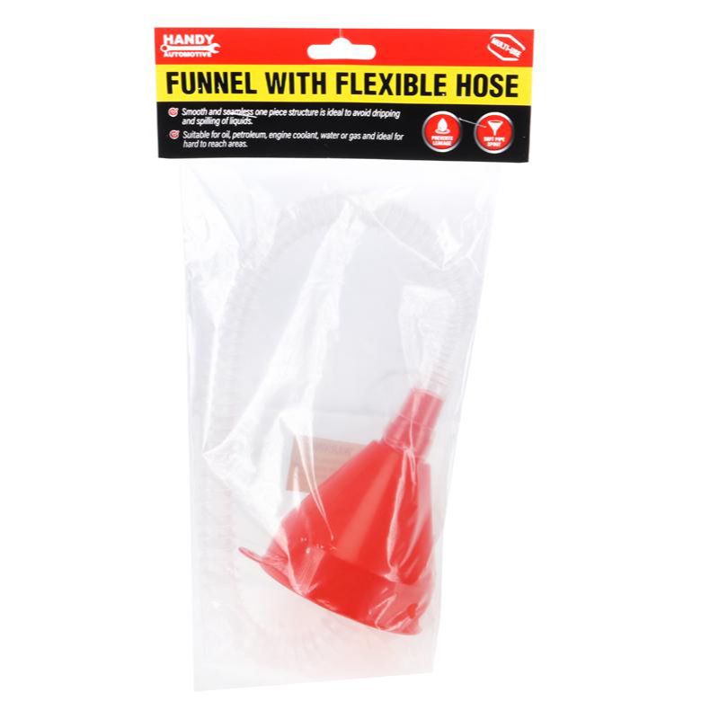 Red Colour Funnel With Flexible Clear Hose - 55cm