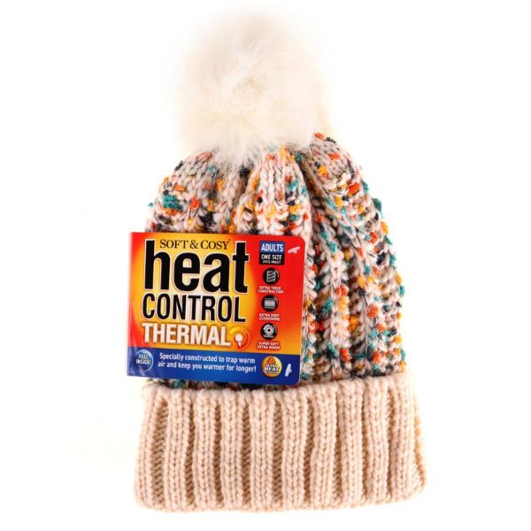 Women Soft & Cosy Heat Control Thermal Lined Multi Knit Beanie
