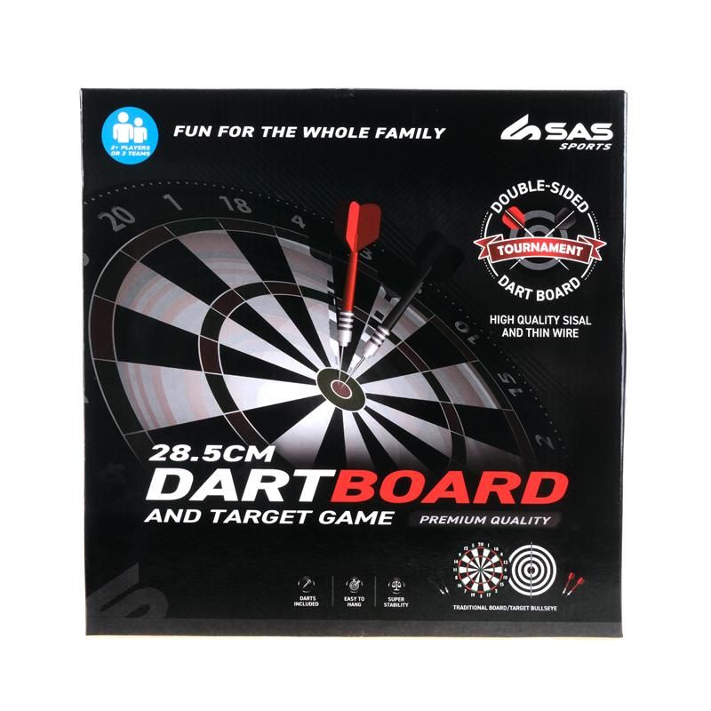 Double Sided Dart & Target Game Board - 28.5cm