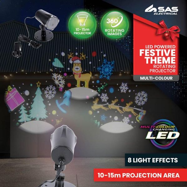 LED Powered Festive theme Rotating Projector