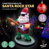 Load image into Gallery viewer, Large Inflatable LED Santa Rock Star - 1.5m

