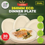 Load image into Gallery viewer, 30 Pack Oval Eco Friendly Wheat Straw Dinner Plate - 26cm
