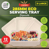 Load image into Gallery viewer, 12 Pack X-Large Eco Friendly Serving Tray - 28.5cm x 19.5cm
