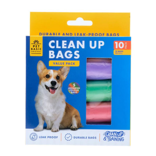 10 Pack Dog Clean Up Colourful Refill Bags Value Pack