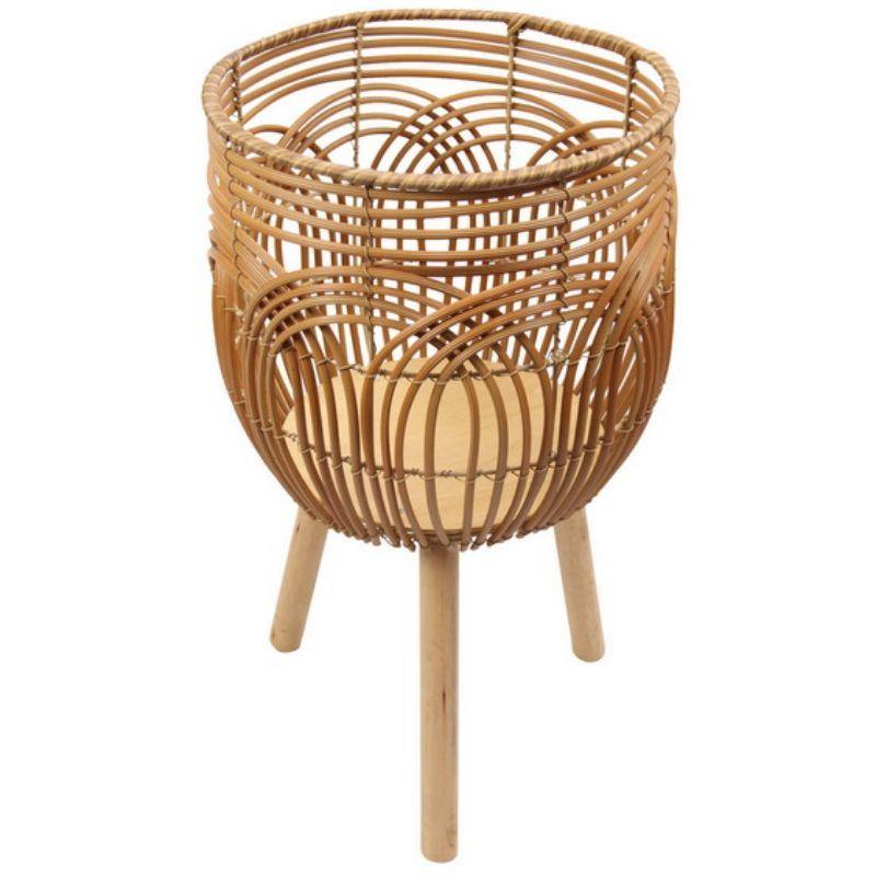 Rattan Look Flower Basket - 55cm x 29cm - The Base Warehouse