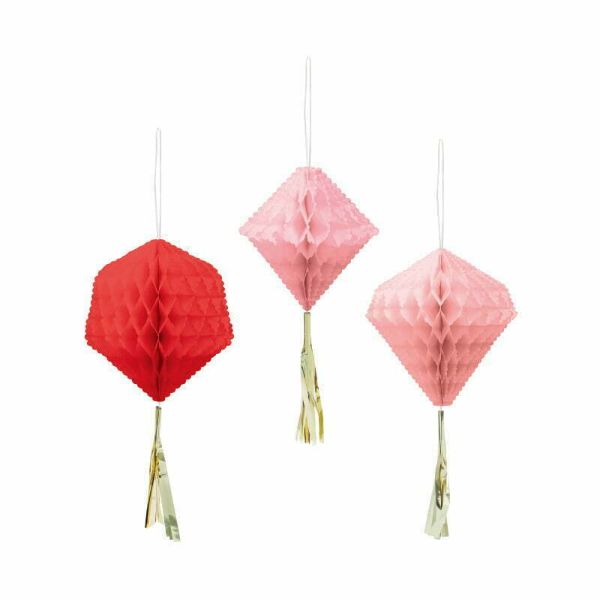 4 Pack Red Honeycomb With Tassel