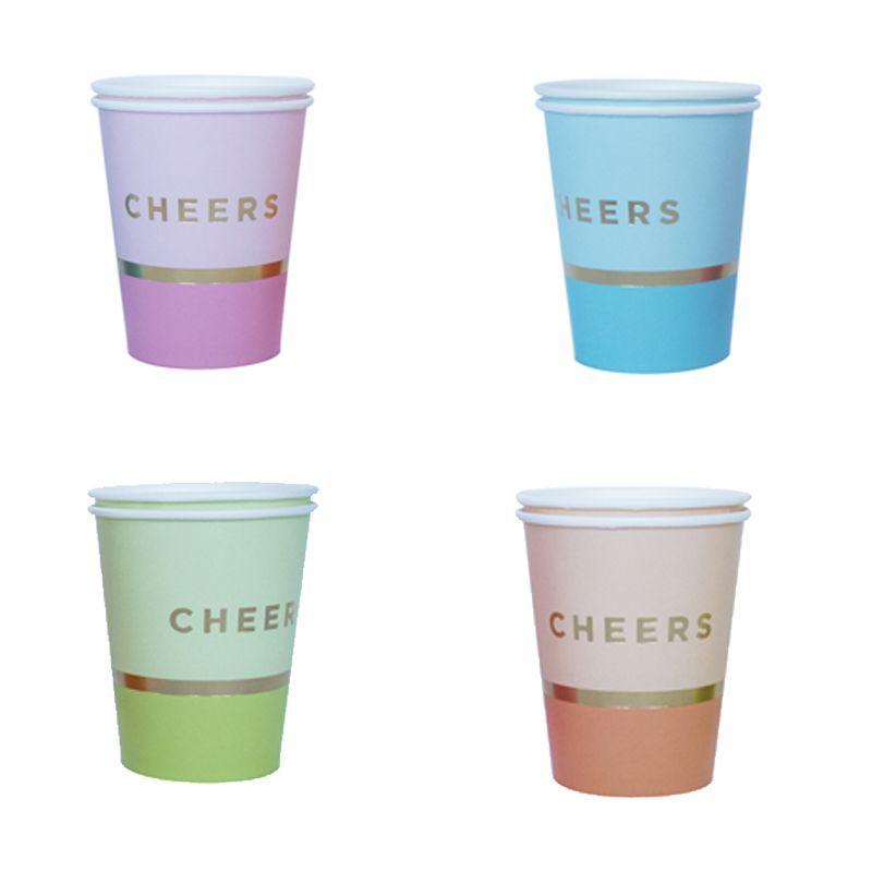 8 Pack Mixed Pastel Cups
