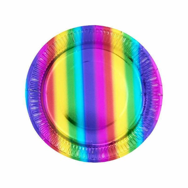 8 Pack Rainbow Plates - 17cm