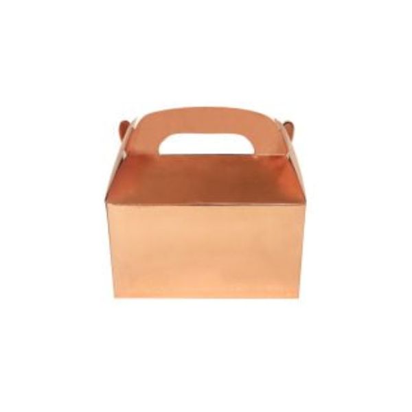 6 Pack Rose Gold Treat Box - 15cm x 9cm x 15cm