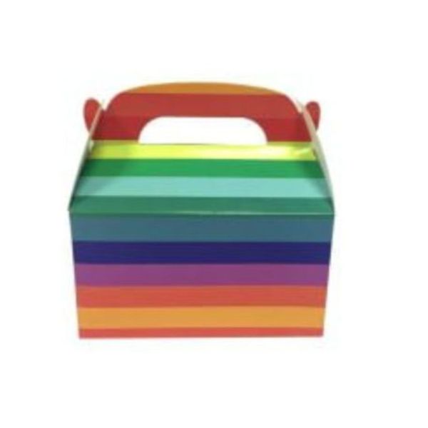 6 Pack Rainbow Treat Box - 15cm x 9cm