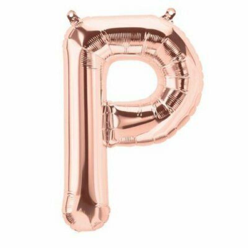 Rose Gold Foil Balloon Letter P - 36cm - The Base Warehouse