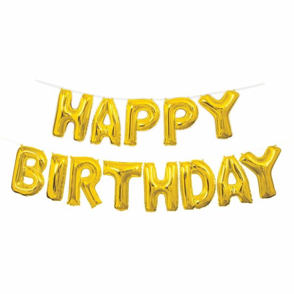 Happy Birthday Gold Foil Balloon - 35cm