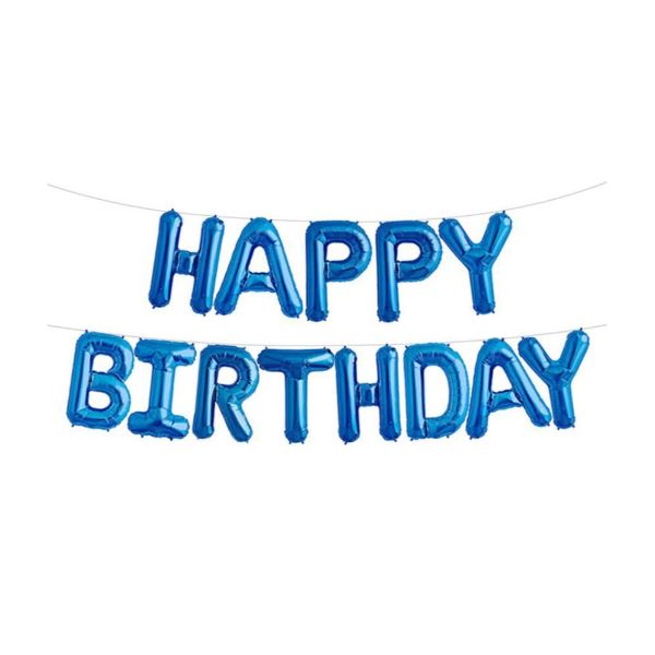 Happy Birthday Blue Foil Balloon - 35cm