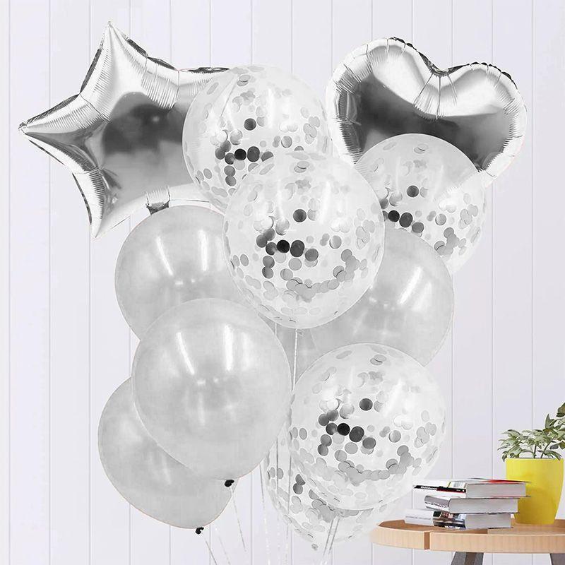 14 Piece Silver Balloon Set