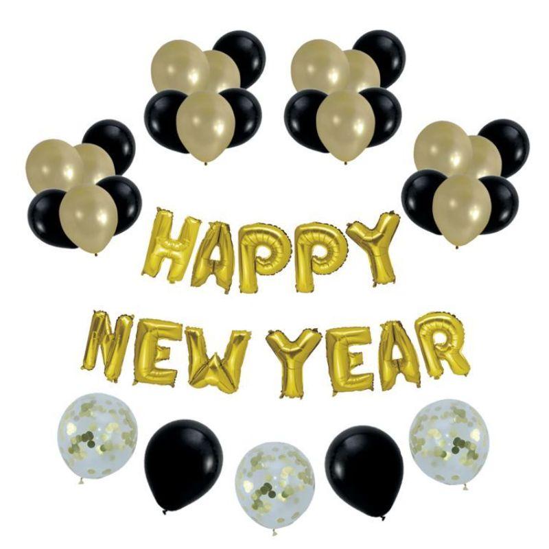 Gold Happy New Year Balloon Set