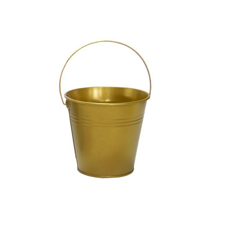 Gold Mini Galvanized Bucket - 14cm x 9cm x 12cm