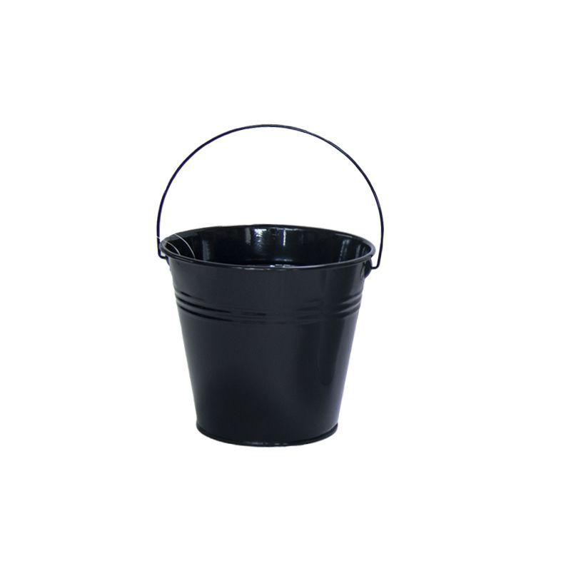 Black Mini Galvanized Bucket - 14cm x 9cm x 12cm