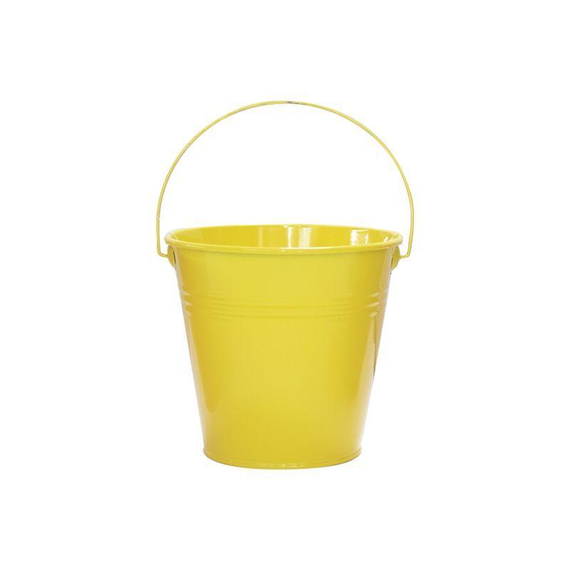 Yellow Mini Galvanized Bucket - 14cm x 9cm x 12cm