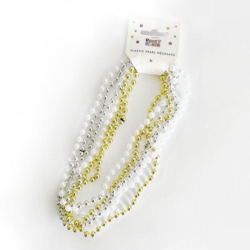 Gold / Silver Plastic Pearl Necklace