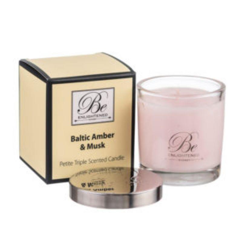 Petite Triple Scented Candle Baltic Amber & Musk -100g