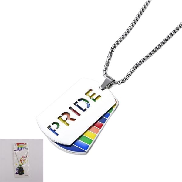 Rainbow Pride Stainless Dog Tag