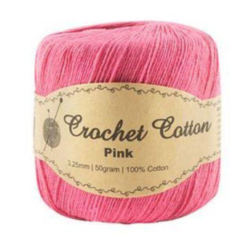 Pink Crochet Cotton Ball - 50g