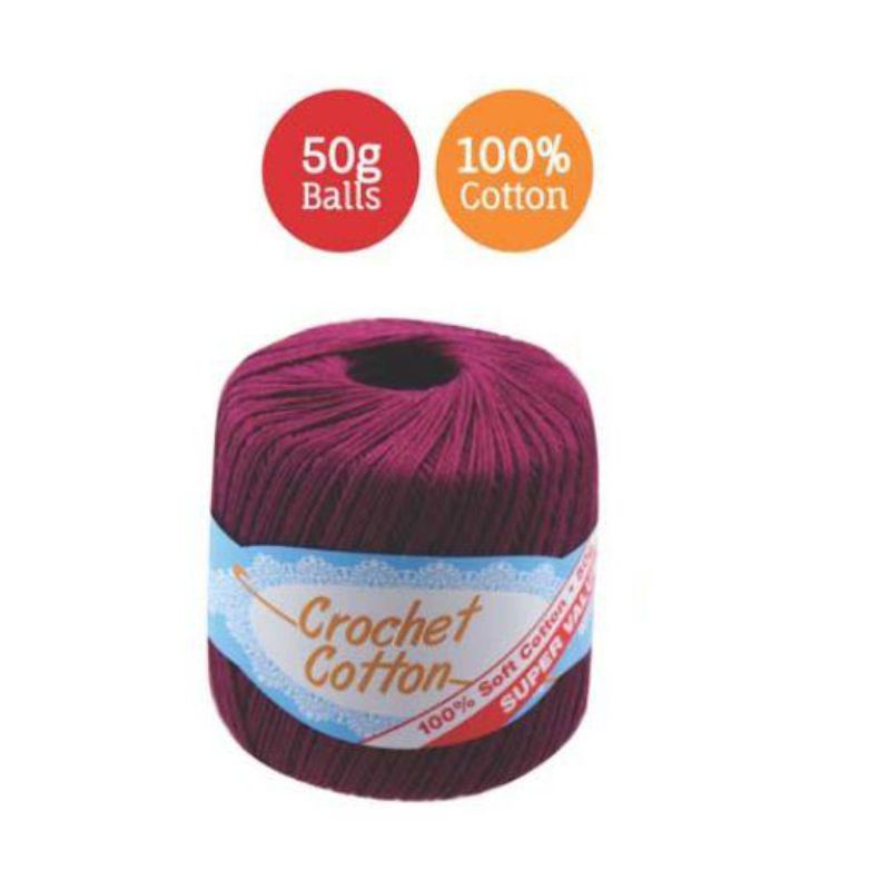 Plum Crochet Cotton - 50g