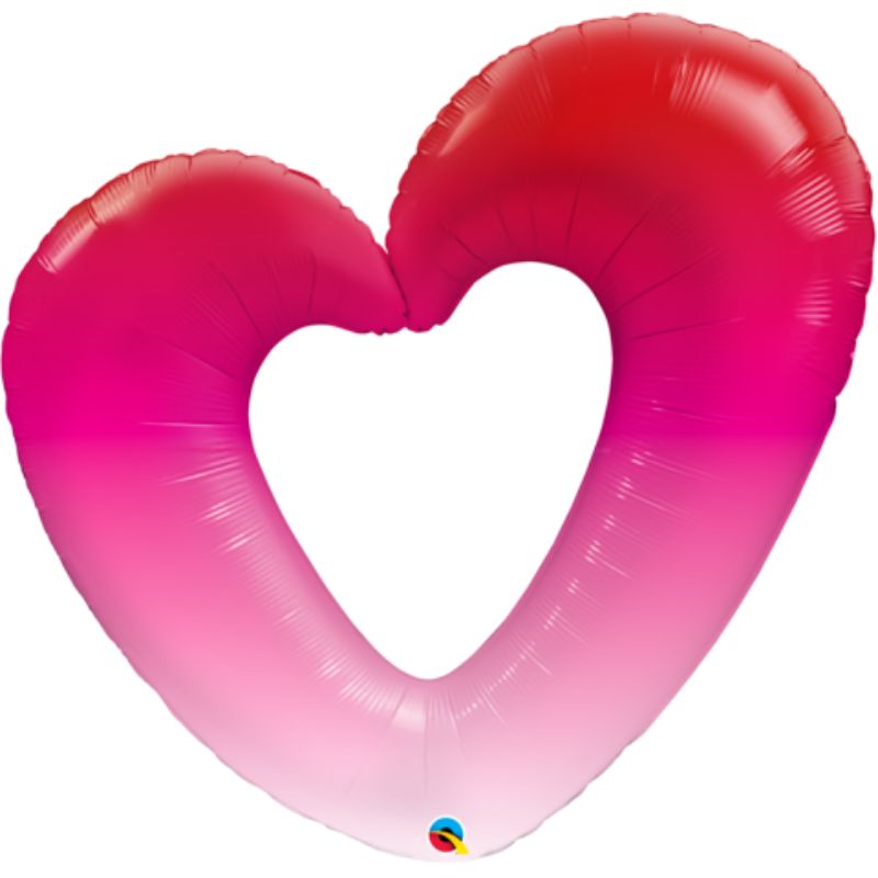 Pink Ombre Heart Shape Foil Balloon - 106cm