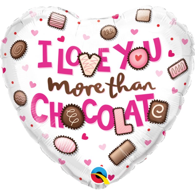 I Love You More than Chocolate Balloon - 45cm