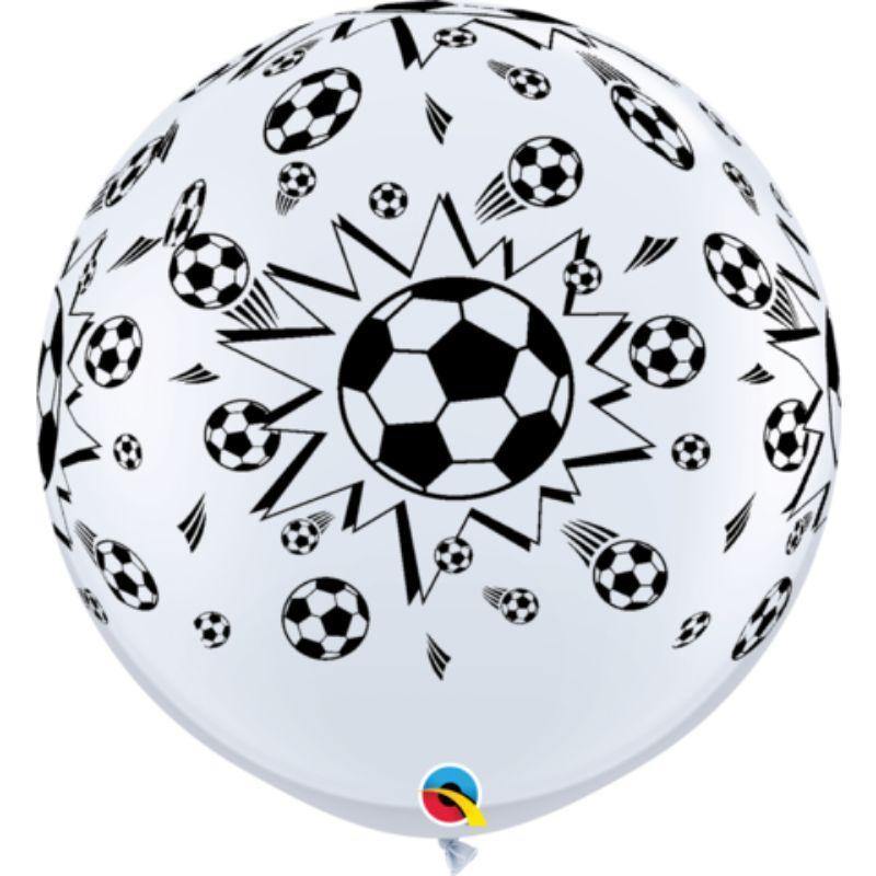 Soccer Balls Qualatex Latex Balloon - 90cm - The Base Warehouse