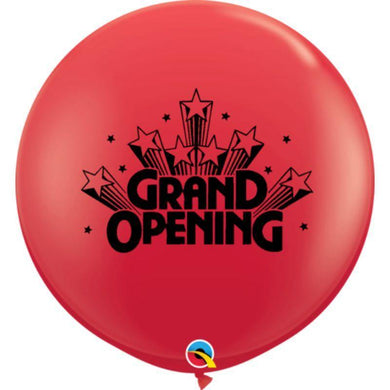 Grand Opening Stars Red Qualatex Latex Balloon - 90cm - The Base Warehouse