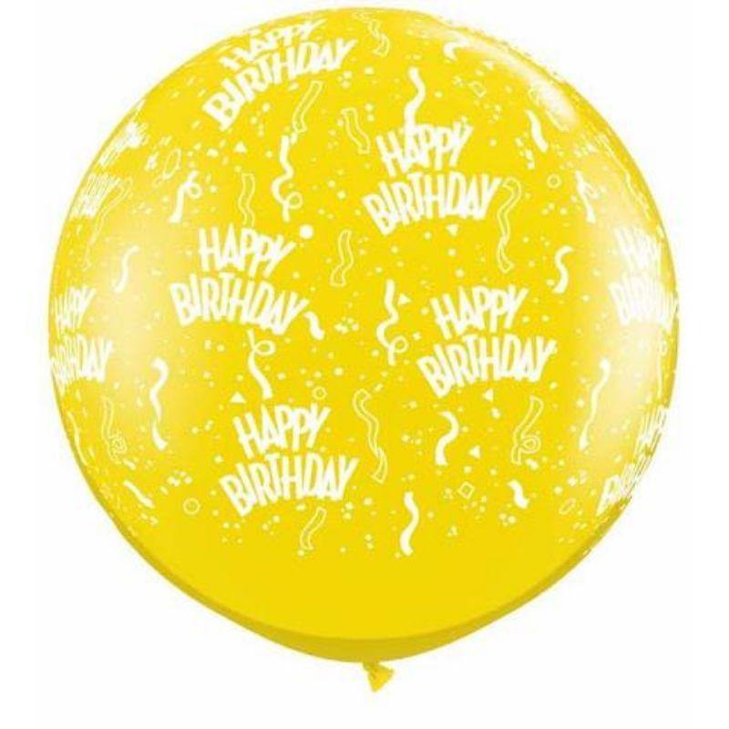 Citron Yellow Qualatex Latex Round Balloon - 90cm - The Base Warehouse