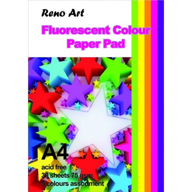 30 Sheets Paper Pad Fluor Colour - A4