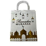 Load image into Gallery viewer, 6 Pack White &amp; Gold Ramadan Gift Bag - 21cm x 15cm x 8cm
