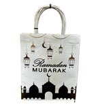 Load image into Gallery viewer, 6 Pack White &amp; Gold Ramadan Gift Bag - 21cm x 15cm x 8cm
