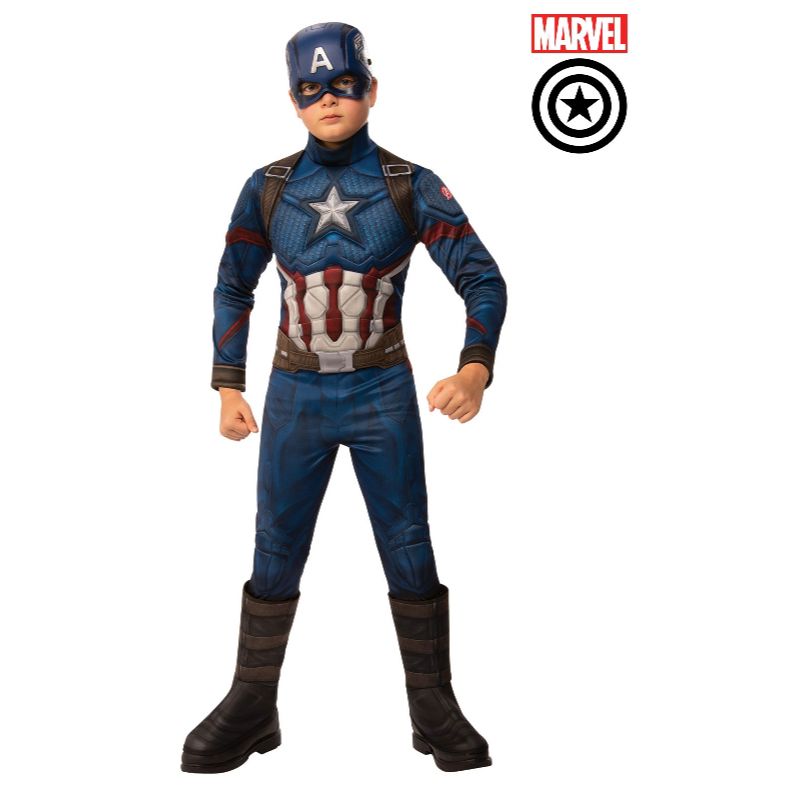 Kids Captain America Deluxe Costume - Size 8-10 Years