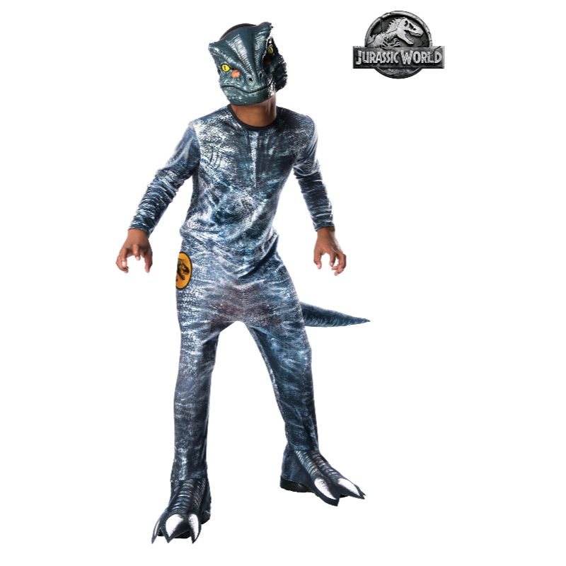 Kids Velociraptor Blue Deluxe Lenticular Costume - Size 3-5 Years