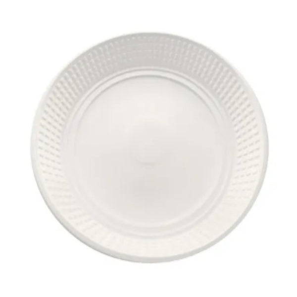 30 Pack White Reusable Snack Plate - 18cm