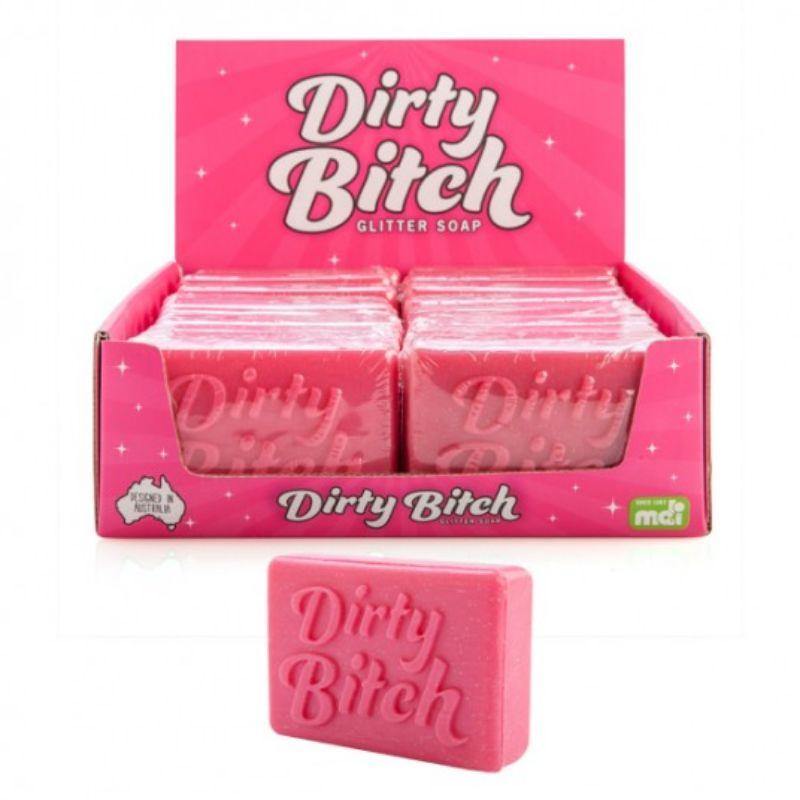 Dirty B*tch Glitter Soap - 8cm x 1.5cm x 5.5cm - The Base Warehouse
