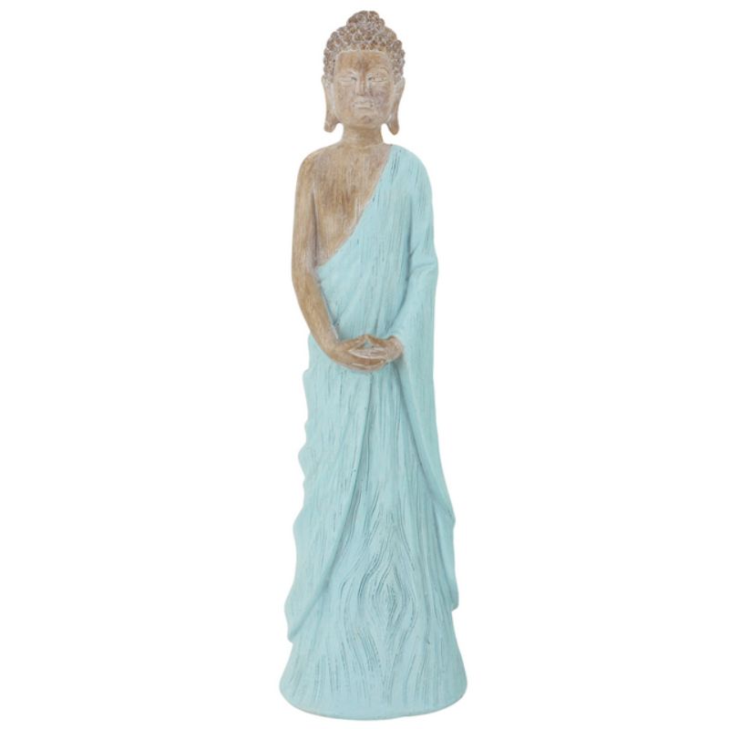 Blue Namaste Monk Statue - 7.5cm x 26cm