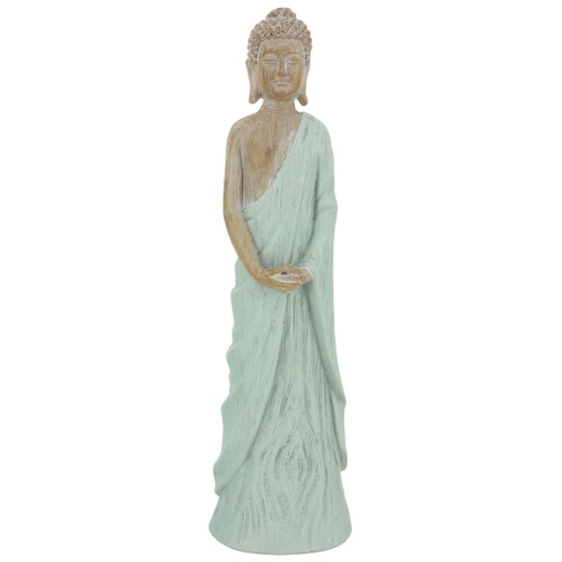 Green Namaste Monk Statue - 7.5cm x 26cm