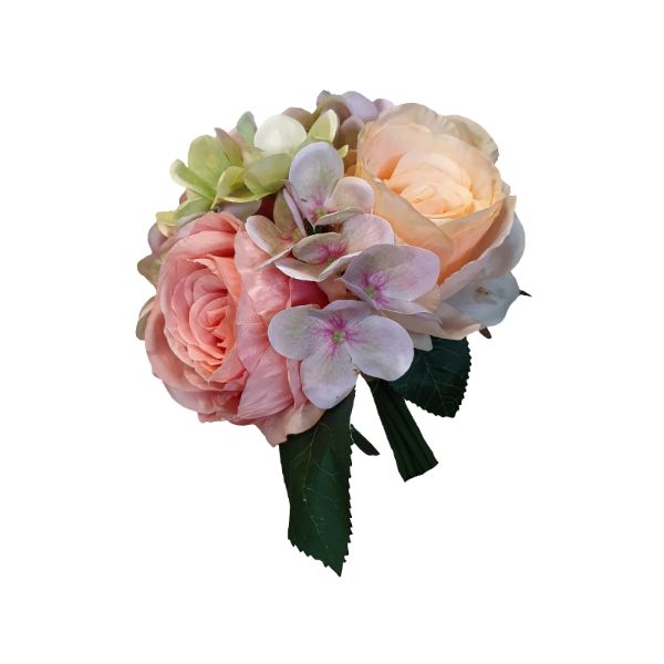 Orange Rose & Hydrangea Bouquet - 29cm