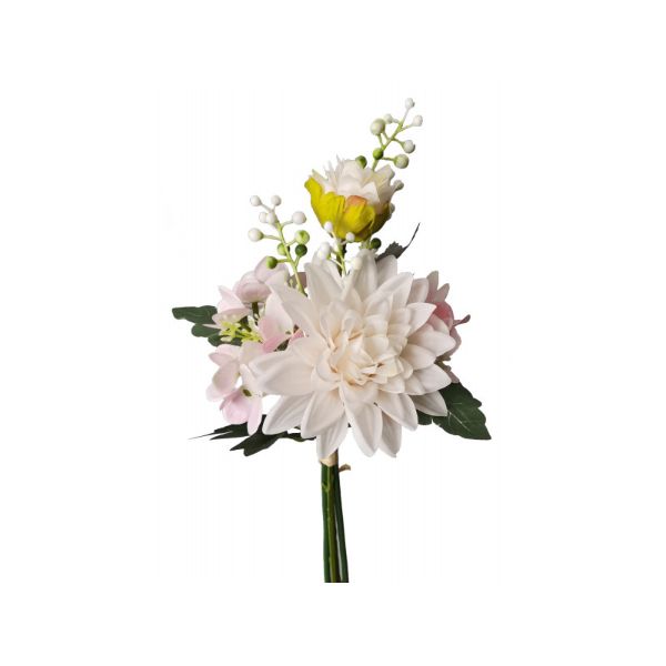 White Dahlia Hydrangea Bouquet - 40cm