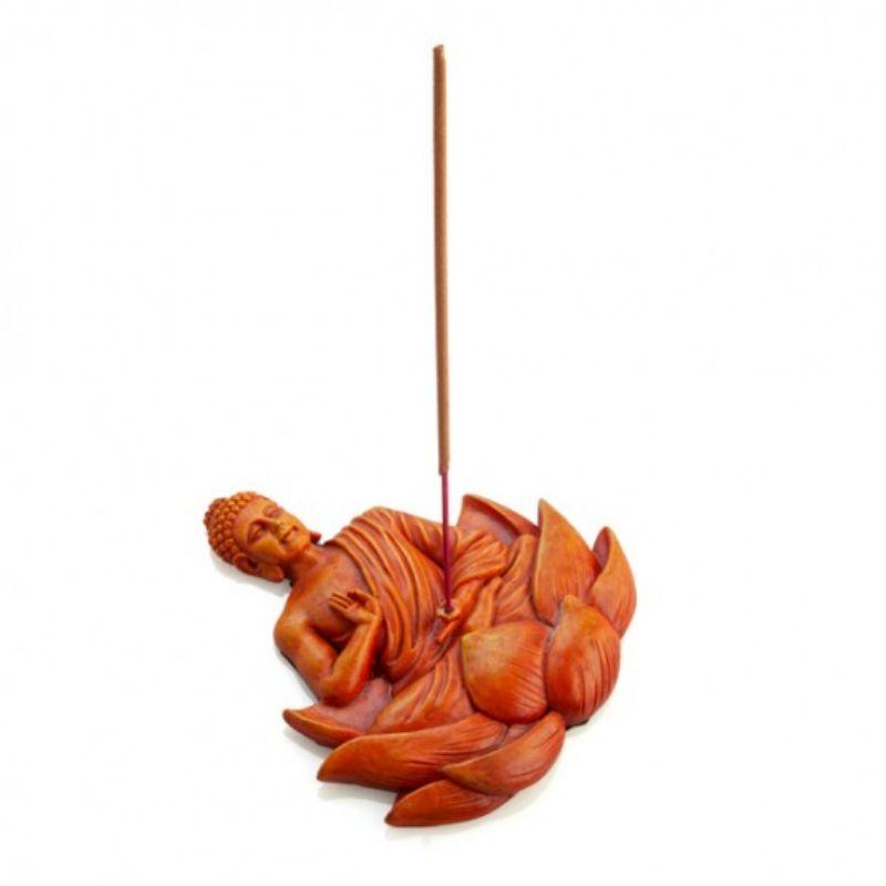 Orange Buddha Incense Burner - 12cm x 2.5cm x 2cm