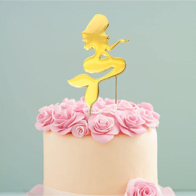 Gold Plated Mermaid Cake Topper - 23.5cm x 7cm - The Base Warehouse