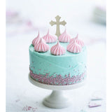 Load image into Gallery viewer, Silver Cross Plated Cake Topper
